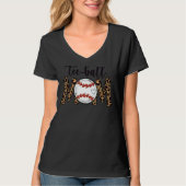 Bal Moeder Moederdag Teeball Moeder Luipaard Print T-shirt (Voorkant)