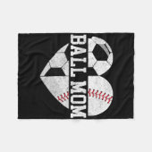 Bal Moeder Shirt Hart Grappig Honkbal Voetbal Moed Fleece Deken (Voorkant (Horizontaal))