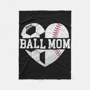 Bal Moeder Shirt Hart Grappig Honkbal Voetbal Moed Fleece Deken