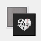 Bal Moeder Shirt Hart Grappig Honkbal Voetbal Moed Magneet (Voorkant / Achterkant)
