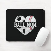 Bal Moeder Shirt Hart Grappig Honkbal Voetbal Moed Muismat (Met muis)