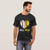 Bal Moeder Ze Softbal Honkbal Speler Moederdag T-shirt (Voorkant volledig)
