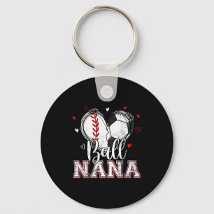 Bal nana honkbal voetbal hart nana van beide sleutelhanger