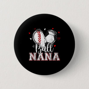 Bal nana honkbal voetbal hart nana van beiden ronde button 5,7 cm