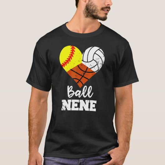 Bal Nene Hart Softbal Volleybal Basketbal Nen T-shirt (Voorkant)