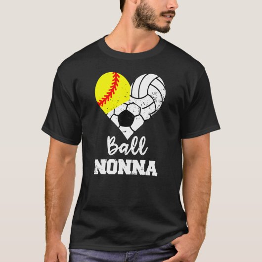 Bal Nonna Hart Softbal Volleybal Voetbal Nonna T-shirt (Voorkant)
