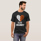 Bal Oma Hart Grappig Volleybal Basketbal Oma T-shirt (Voorkant volledig)