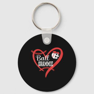 Bal Oma Honkbal Voetbal Speler Hart Liefde Sleutelhanger