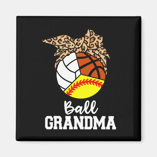 Bal Oma Softbal Volleybal Basketbal Leopar Magneet (Voorkant)