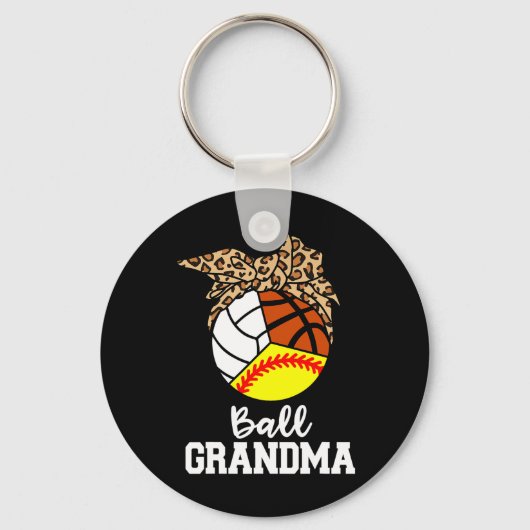 Bal Oma Softbal Volleybal Basketbal Leopar Sleutelhanger (Voorkant)
