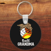 Bal Oma Softbal Volleybal Basketbal Leopar Sleutelhanger (Voorkant)