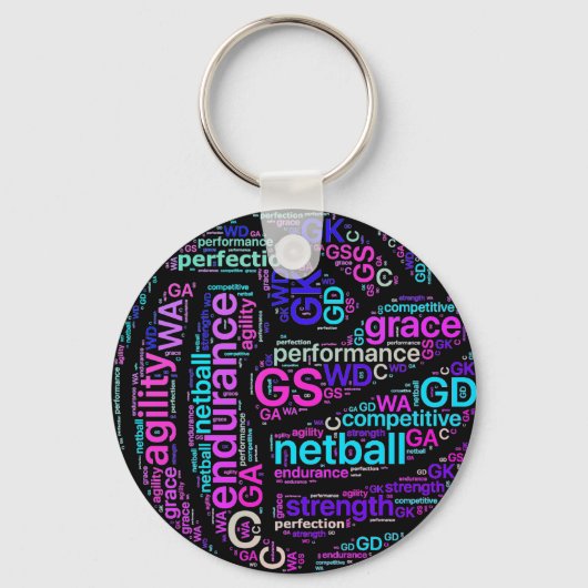 Bal ontwerp inspirerende netbal sleutelhanger (Voorkant)