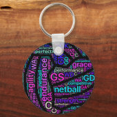 Bal ontwerp inspirerende netbal sleutelhanger (Voorkant)