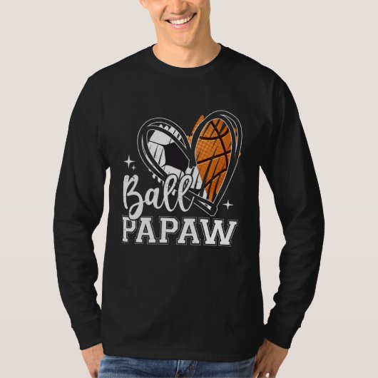 Bal Papaja Voetbal Basketbal Hart T-shirt (Voorkant)