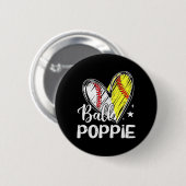 Bal per Bal Hart Honkbal Softbal Ronde Button 5,7 Cm (Voorkant /achterkant)