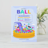 Bal Pit Feestje Kaart (Staand voorkant)