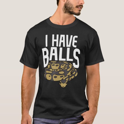 Bal Python Snake Ik heb Ballen T-shirt (Voorkant)