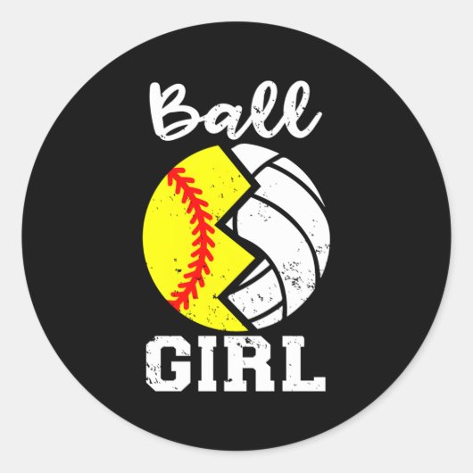 Bal Softbal Volleybal Ronde Sticker (Voorkant)