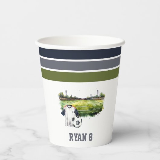 Bal Sport Game Verjaardagsfeest Kinder Papieren Bekers (Achterkant)