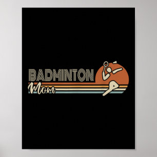 Bal Sport Shuttle Sport Retro Badminton Mom Vrouwe Poster