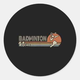 Bal Sport Shuttle Sport Retro Badminton Mom Vrouwe Ronde Sticker