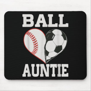 Bal Tante Baseball Voetbal Speler Hart Liefde Muismat