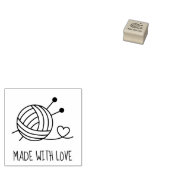 Bal van garen met breinaalden 1x1 rubberstempel (Gestempeld)