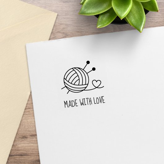 Bal van garen met breinaalden 1x1 rubberstempel