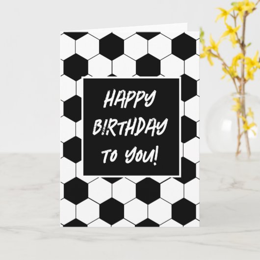 Bal voetbal patroon sjabloon wenskaart (Gele Bloem)