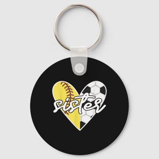 Bal Zus Softbal Voetbal Mama Speler Sleutelhanger (Voorkant)