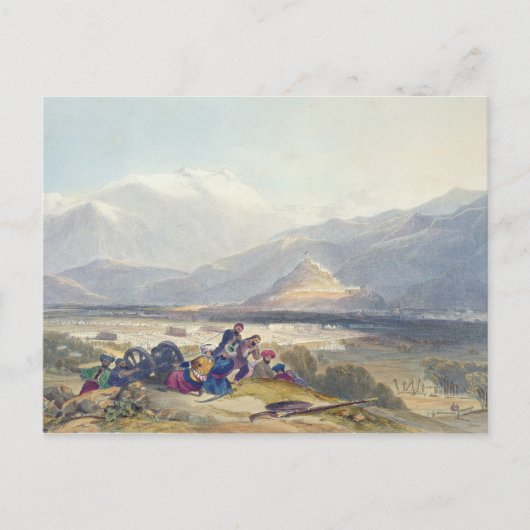 Bala Hissar en de stad Kabul met de Britse blik Briefkaart (Voorkant)