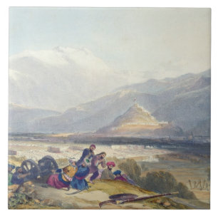 Bala Hissar en de stad Kabul met de Britse blik Tegeltje