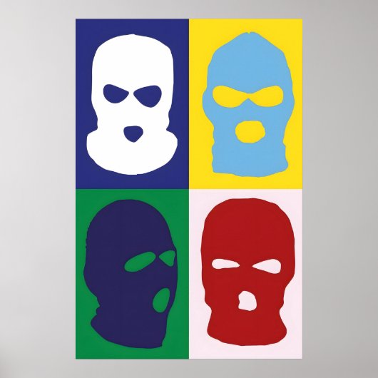 Balaclava Japanse Abstract Bauhaus Formule Modern Poster (Voorkant)