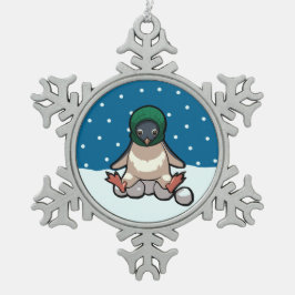 Balaclava Pinguïn Funny Christmas Sneeuwbal Cartoo Tin Sneeuwvlok Ornament