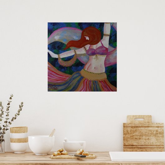 Baladi, Belly Dancer Beauful Art Poster Print (Keuken)