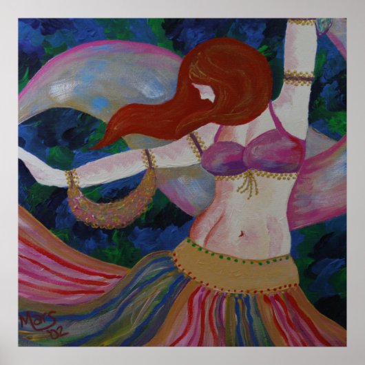 Baladi, Belly Dancer Beauful Art Poster Print (Voorkant)