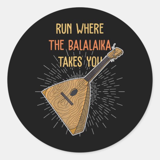 Balalaika Balalaika speler Muziekinstrument Ronde Sticker (Voorkant)