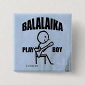 Balalaika Play Boy Vierkante Button 5,1 Cm (Voorkant)