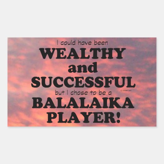 Balalaika Wealthy & Succesvolle rechthoekige Stick Sticker (Voorkant)