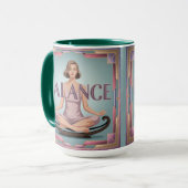 Balance Affirmation Geometric Meditation Mug Mok (Voorkant links)