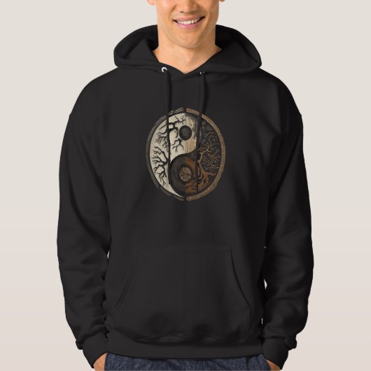 Balance and Harmony Yin Yang Symbol Nature Forest Hoodie (Voorkant)