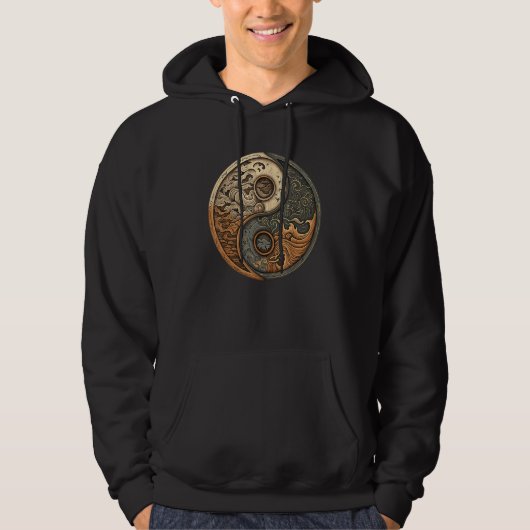 Balance and Harmony Yin Yang Symbol with Waves 1 Hoodie (Voorkant)