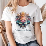 "Balance is Bliss"  Kleurrijke Lotus Flower T-shirt<br><div class="desc">Vind je innerlijke rust met het "Balance is Bliss" Kleurrijke Lotus Flower T-Shirt. Met een prachtig gedetailleerde lotusbloem in levendige, rustgevende kleuren symboliseert dit ontwerp balans, sereniteit en spirituele groei. De geïnspireerde stijl combineert zachte tinten en aardse tinten, waardoor het een perfecte aanvulling is op elke boho of mindful garderobe....</div>