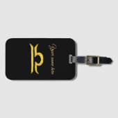 Balance, Libra Golden Zodiac Sign Bagagelabel (Voorkant (horizontaal))