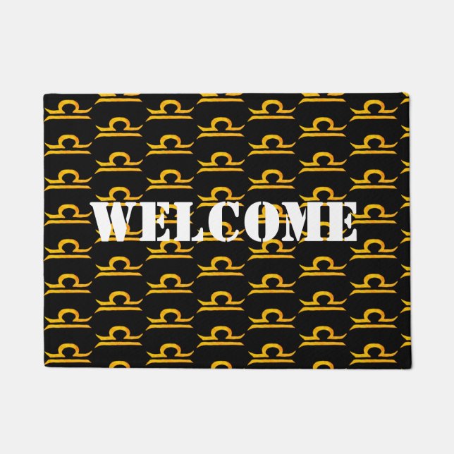 Balance, Libra Golden Zodiac Sign Deurmat (Voorkant)