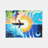 Balance of Worlds - Futuristische Pixel Art Tech Fleece Deken (Voorkant (Horizontaal))