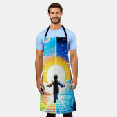 Balance of Worlds - Futuristische Pixel Art Tech Schort (Gedragen)