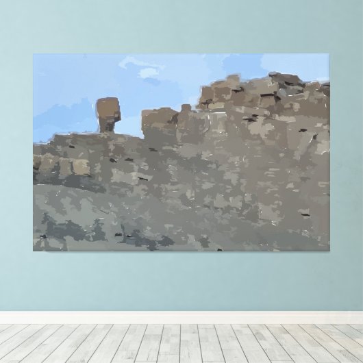 Balance Rock Stretted Canvas afdrukken (Insitu (Houten vloer))