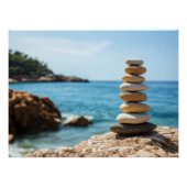 Balance Stones Zen Minimalist Wall Art Perfect Poster (Voorkant)