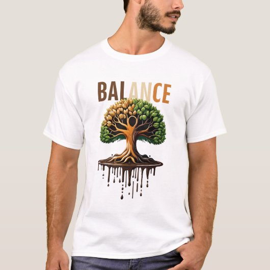 Balance Tree of Life Natuur Art Design T-shirt (Voorkant)
